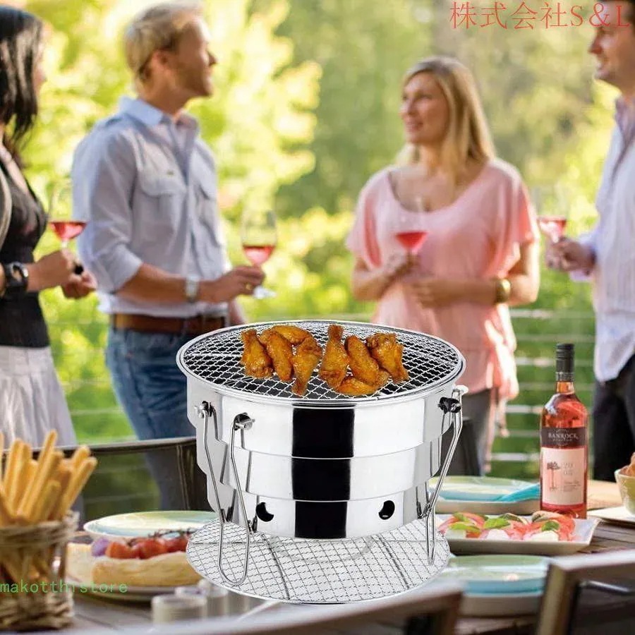 バーベキュー グリル屋外用ステンレス鋼ポータブル バーベキュー キャンプ ピクニック バーベキュー チャコール バーベキュー グリル屋外用ステンレス鋼ポータブル バーベキュー キャンプ ピクニック バーベキュー チャコール