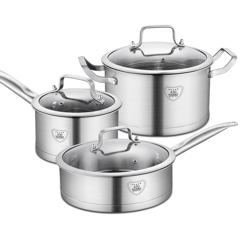 430ステンレススチールエクストラティックコンパウンドボトムポットスリーピースセット直角ポットミルクポットパンギフトバンク保険 430ステンレススチールエクストラティックコンパウンドボトムポットスリーピースセット直角ポットミルクポットパンギフトバンク保険