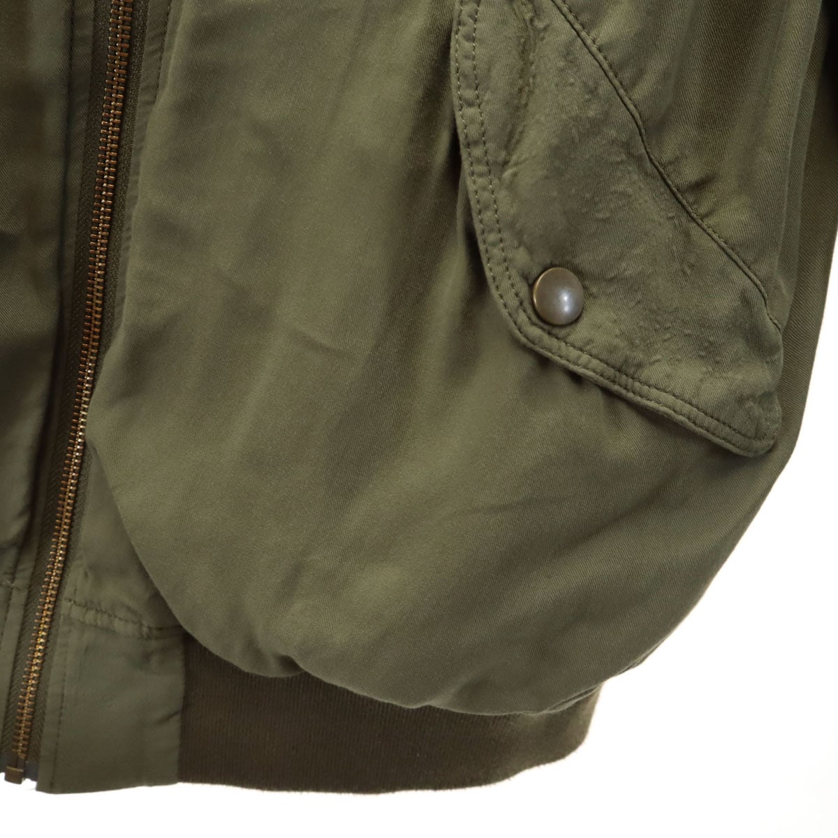 日本製 レーヨンブレンド MA-1 フライトジャケット free カーキ レディース 古着