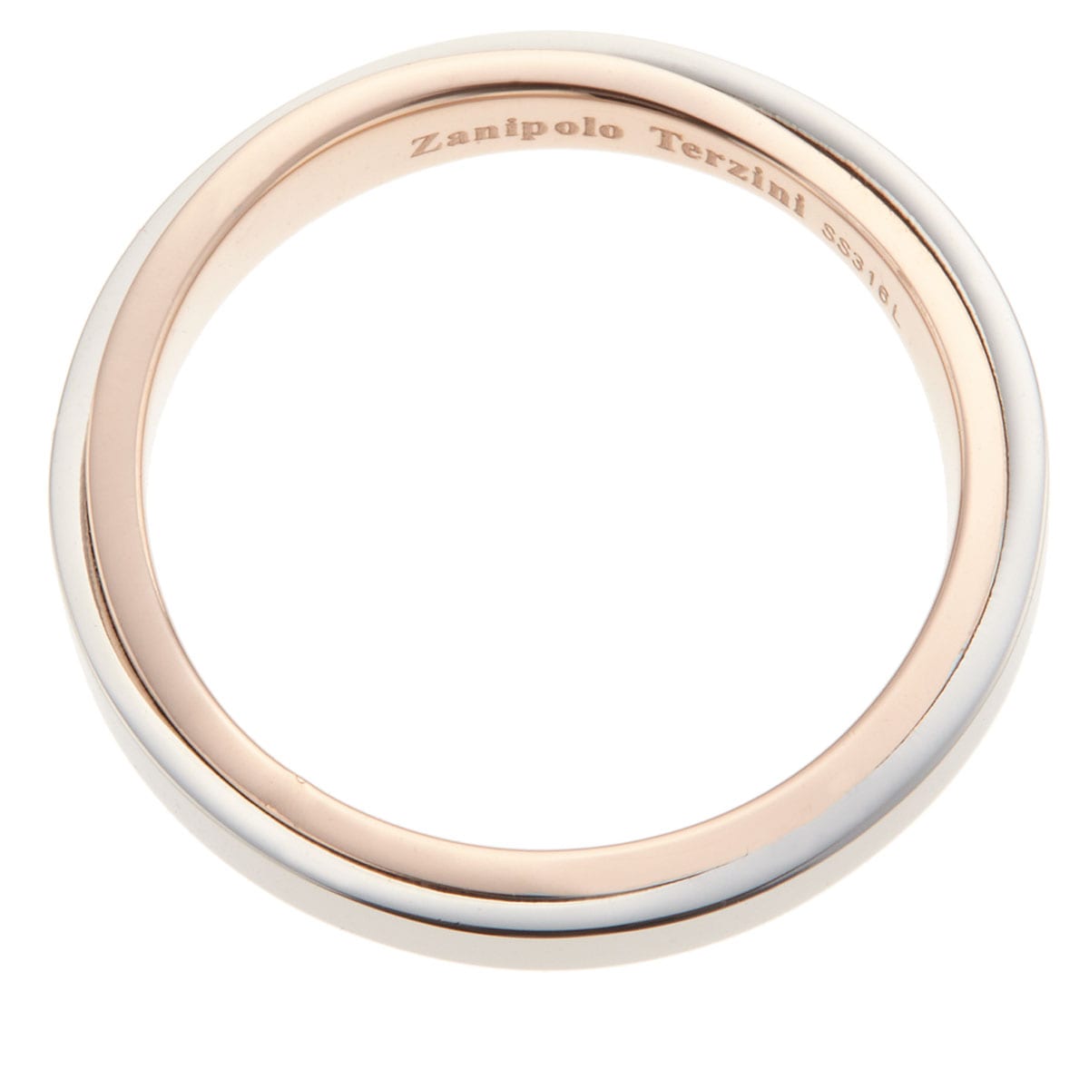 リング レディース メンズ サージカルステンレス製 ペアリング Zanipolo Terzini ザニポロタルツィーニ お肌に優しい 金属アレルギー対応 クロス 重ね付け風 指輪 トラベルジュエリー
