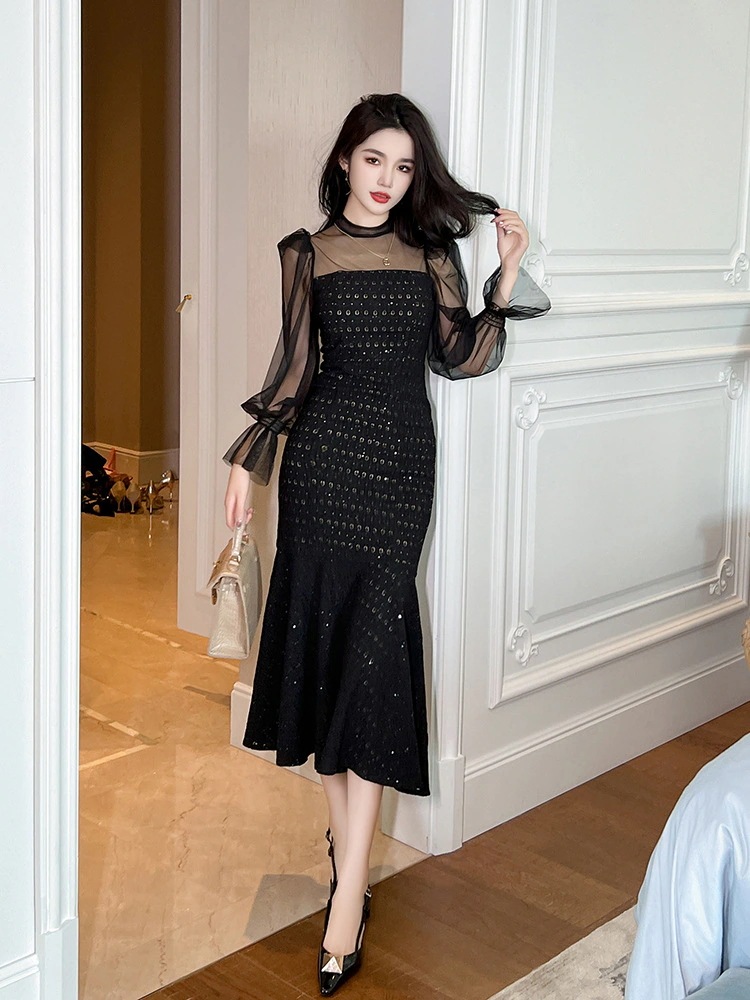 精緻 パーティードレス ロングスカート 春秋 レディース レース パッチワーク キラキ ラ フィッシュテールスカート セクシー 通勤 インナー スカート 精緻 パーティードレス ロングスカート 春秋 レディース レース パッチワーク キラキ ラ フィッシュテールスカート セクシー 通勤 インナー スカート