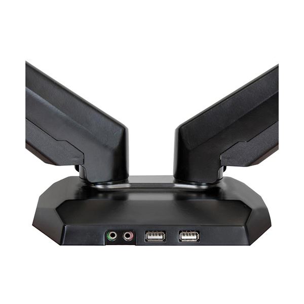 StarTech.com 2面対応多関節デュアル液晶アーム USB2ポート/イヤホン/マイク端子付き クランプ固定方式 スプリング式高さ調節機構ARMSLIMDUO 1台