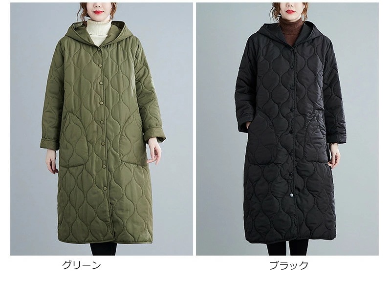 防寒 無地 アウター ノーカラー キルティングコート ゆったり 中綿ジャンパー ブルゾン 50代 黒 防寒コート 中綿コート キルティング 軽い レディース ジャケット ロングコート コート あったか