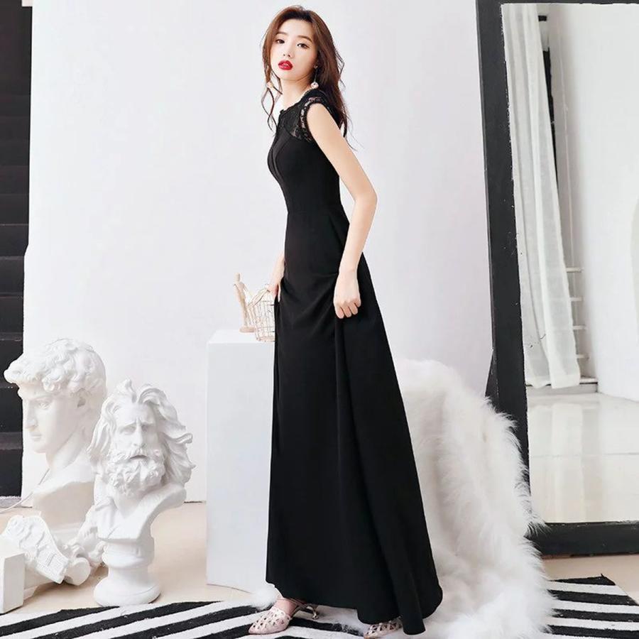 新品（在庫あり）パーティードレス 結婚式 ワンピース ロングドレス ノースリーブ 刺繍 パーティードレス ロング ドレス ピアノ 発表会 演奏会 パーティー パーティ