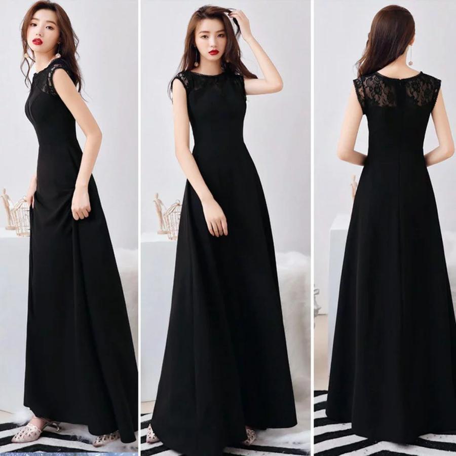 新品（在庫あり）パーティードレス 結婚式 ワンピース ロングドレス ノースリーブ 刺繍 パーティードレス ロング ドレス ピアノ 発表会 演奏会 パーティー パーティ