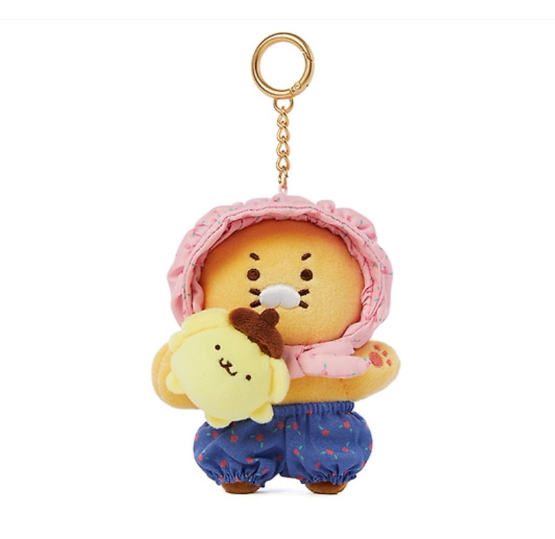 ポムポムプリンカカオフレンズコラボ　ぬいぐるみ　キーホルダー Qoo10] カカオフレンズ 【公式】ポムポムプリン カカオ コラボ