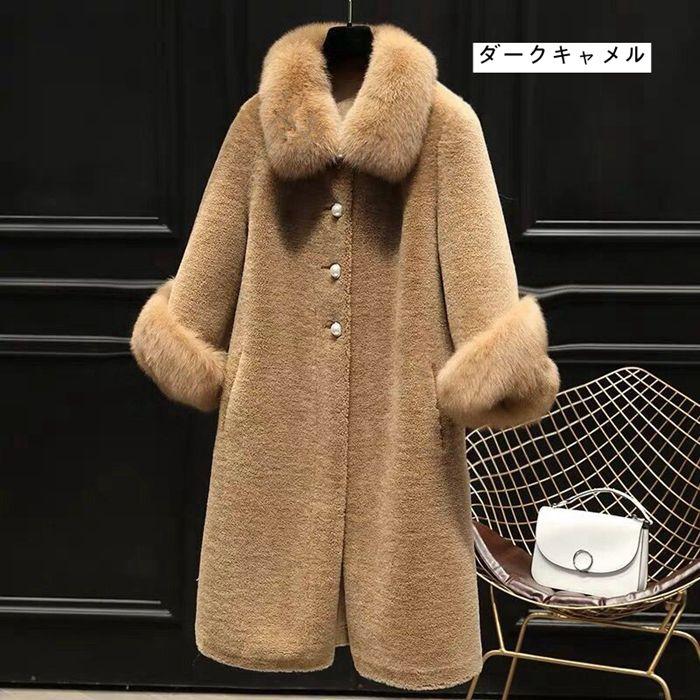 高級な質感ボアコートレディースファー付きボアジャケットロングロングコートアウター冬秋冬レディースフェイクファー冬