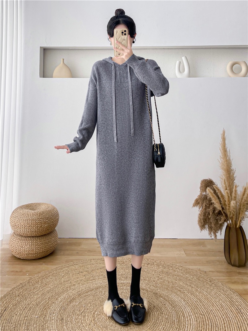 ロングニットワンピースレディース秋冬新作インナーゆったりフード付きセーターセーターワンピース ロングニットワンピースレディース秋冬新作インナーゆったりフード付きセーターセーターワンピース