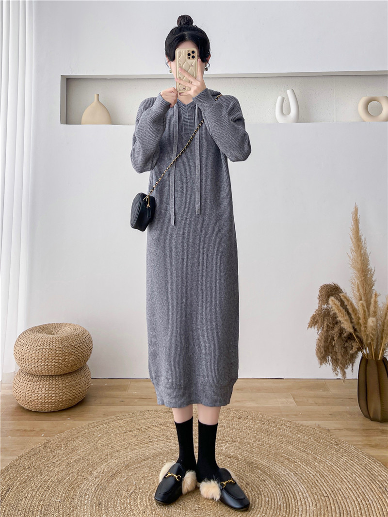 ロングニットワンピースレディース秋冬新作インナーゆったりフード付きセーターセーターワンピース ロングニットワンピースレディース秋冬新作インナーゆったりフード付きセーターセーターワンピース