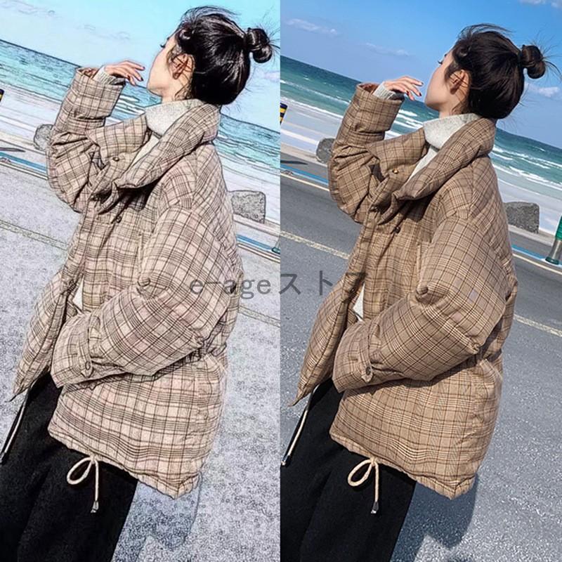 人気沸騰柄追加コートレディースダウンコートダウンジャケットキルティング格子柄チェック柄ドローストリングスタンドカラーアウター冬服カジュアル 人気沸騰柄追加コートレディースダウンコートダウンジャケットキルティング格子柄チェック柄ドローストリングスタンドカラーアウター冬服カジュアル