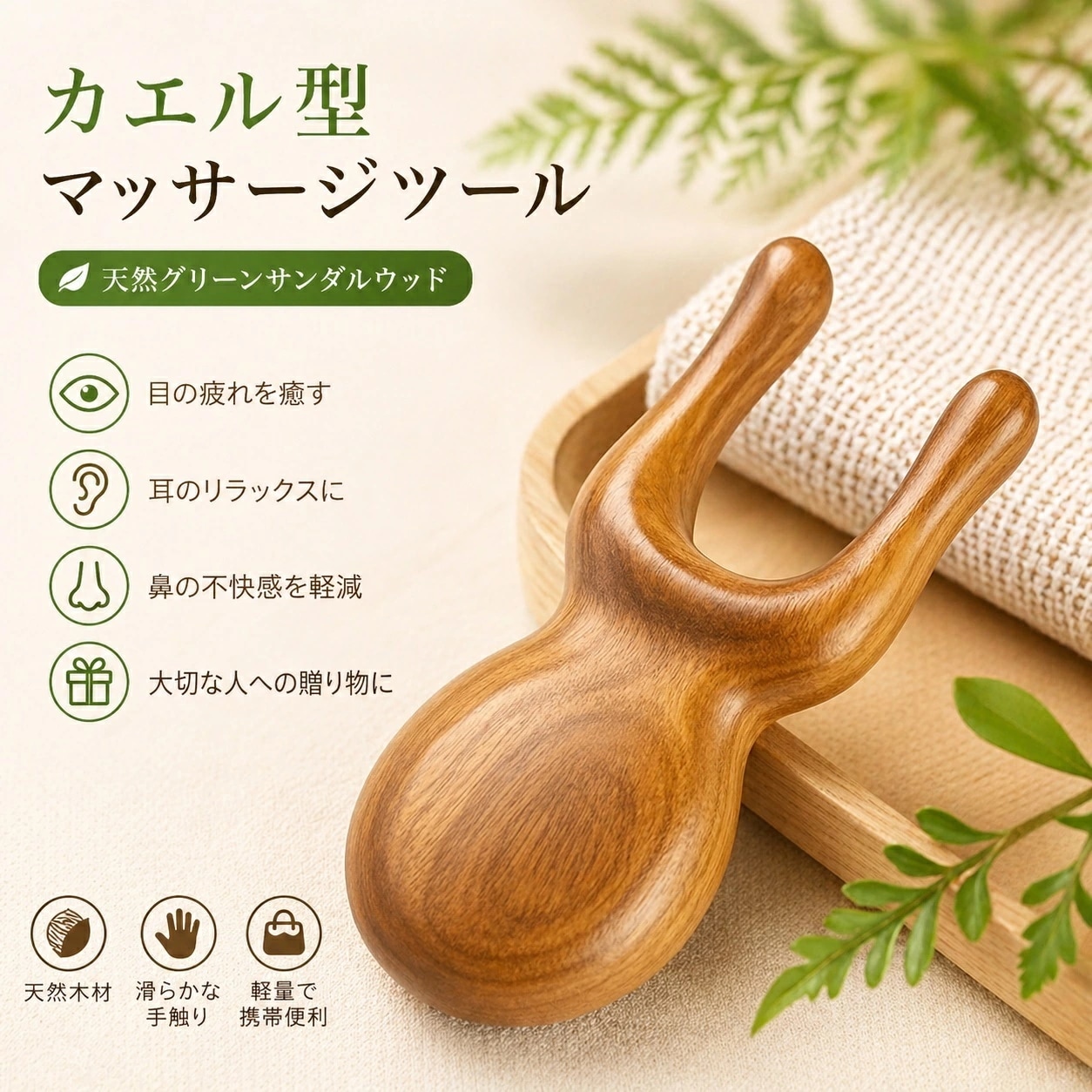 Qoo10] カエル型マッサージツール 1個 グリーン