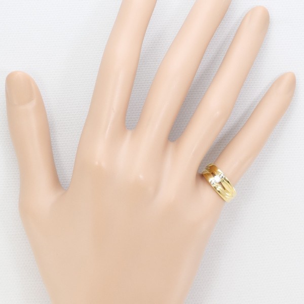 PT900 プラチナ K18YG リング 指輪 6.5号 ダイヤ 約0.1ct ジュエリー 中古 PT900 プラチナ K18YG リング 指輪 6.5号 ダイヤ 約0.1ct ジュエリー 中古