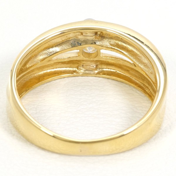 PT900 プラチナ K18YG リング 指輪 6.5号 ダイヤ 約0.1ct ジュエリー 中古 PT900 プラチナ K18YG リング 指輪 6.5号 ダイヤ 約0.1ct ジュエリー 中古