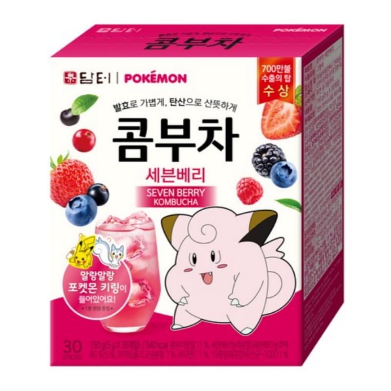【韓国人気5gx30スティック】ポケモンコンブチャダイエット飲料！ +ポケモンキーリングギフト！（19種乳酸菌/プロバイオティクス/ビタミンC）1 + 1 + 1企画