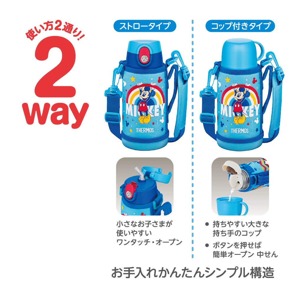 サーモス 水筒 真空断熱2ウェイボトル 0.6L/0.64L ミッキー ブルー FJO-600WFDS BL サーモス 水筒 真空断熱2ウェイボトル 0.6L/0.64L ミッキー ブルー FJO-600WFDS BL
