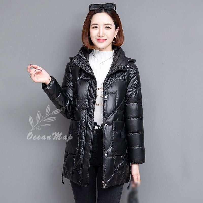 中綿 ダウンコート コート レディース 冬 ダウンジャケット ミドルコート 大きめ ポケット付き フード付 アウター ファスナー 厚手 暖かい 防寒 カジュアル おしゃれ 無地 コーデ 楽ちん リラッ