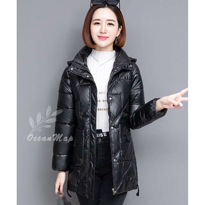 中綿 ダウンコート コート レディース 冬 ダウンジャケット ミドルコート 大きめ ポケット付き フード付 アウター ファスナー 厚手 暖かい 防寒 カジュアル おしゃれ 無地 コーデ 楽ちん リラッ