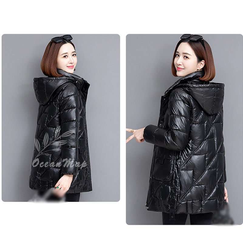 中綿 ダウンコート コート レディース 冬 ダウンジャケット ミドルコート 大きめ ポケット付き フード付 アウター ファスナー 厚手 暖かい 防寒 カジュアル おしゃれ 無地 コーデ 楽ちん リラッ