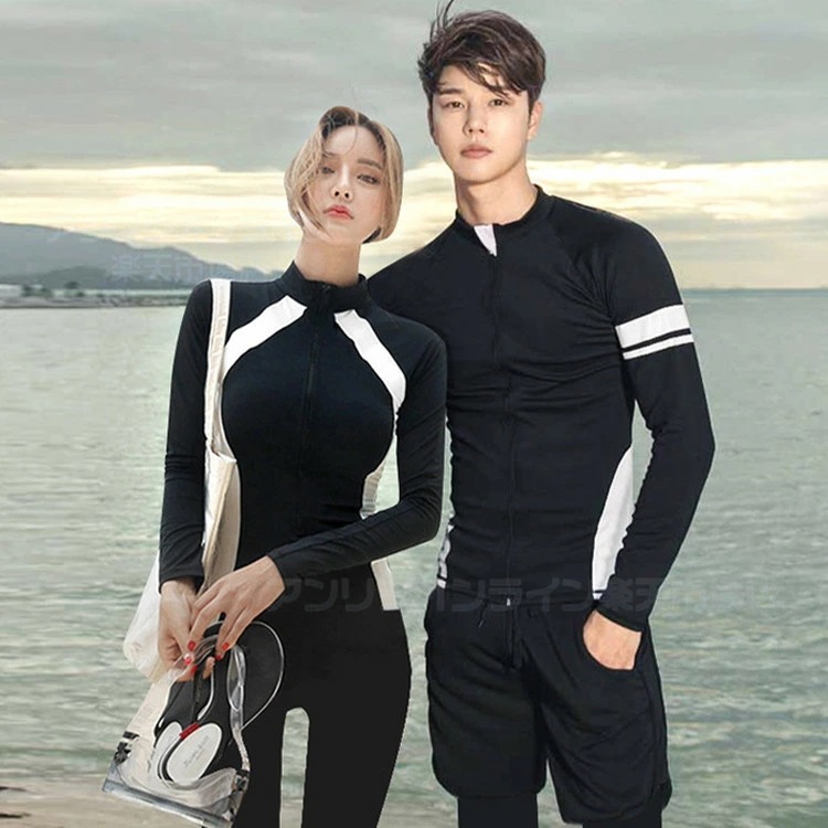 水着 レディース メンズ フィットネス水着 5点セット 3点セット ペア カップル ラッシュガード水着水着 水着セット 長袖 スポーティー 水着 セパレート ショートパンツ 長袖 夏 韓