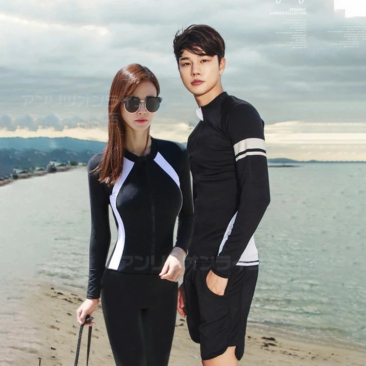 水着 レディース メンズ フィットネス水着 5点セット 3点セット ペア カップル ラッシュガード水着水着 水着セット 長袖 スポーティー 水着 セパレート ショートパンツ 長袖 夏 韓