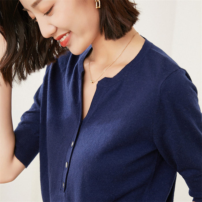 トップス レディース 五分丈袖 WOOL ウール 薄手 Vネック 無地 オフィス 通勤 カットソー キレイめ 肌着 細見え効果あるリブニット 柔らかい ストレッチ性 シンプル 春 秋 温活 保温 暖か