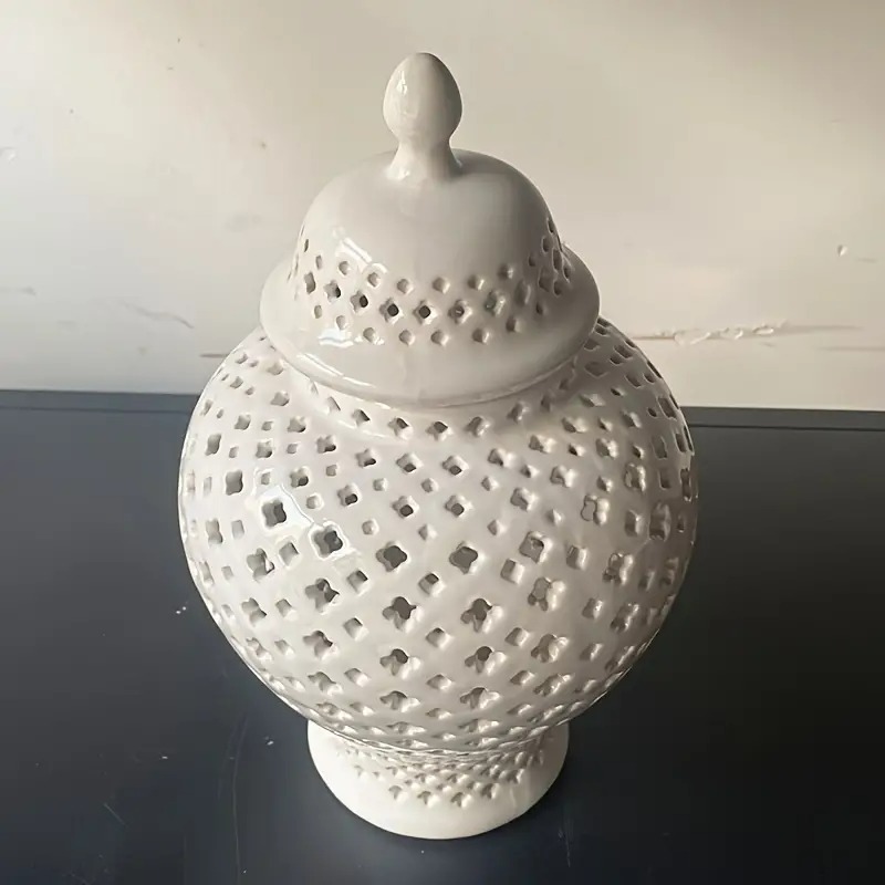 花瓶 フラワーベース ポット 北欧スタイル バロック セラミック 汎用ジャー ホワイト お洒落 エレガント かわいい ホワイトストレージジャー 収納ジャー 4-7