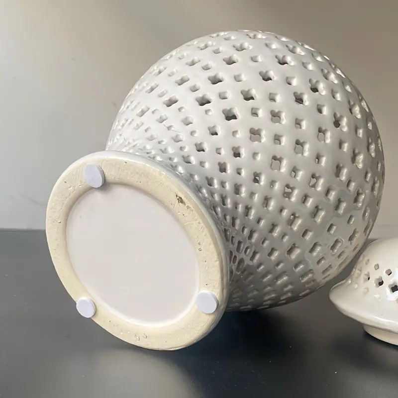 花瓶 フラワーベース ポット 北欧スタイル バロック セラミック 汎用ジャー ホワイト お洒落 エレガント かわいい ホワイトストレージジャー 収納ジャー 4-7