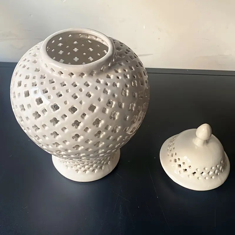 花瓶 フラワーベース ポット 北欧スタイル バロック セラミック 汎用ジャー ホワイト お洒落 エレガント かわいい ホワイトストレージジャー 収納ジャー 4-7