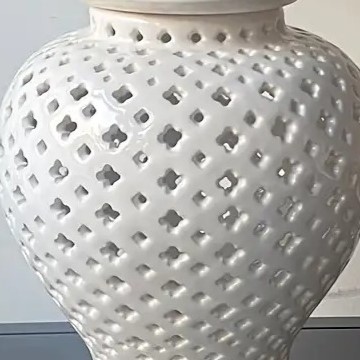 花瓶 フラワーベース ポット 北欧スタイル バロック セラミック 汎用ジャー ホワイト お洒落 エレガント かわいい ホワイトストレージジャー 収納ジャー 4-7