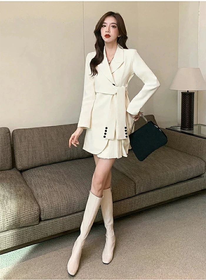 レディース 短め丈 ワンピース ドレス ジャケット プリーツ きちんと感 長袖 Vネック ウエストベルト シンプル 襟 無地 スーツコート ジャケット ロング丈 アウターコート ベルト付け ボ レディース 短め丈 ワンピース ドレス ジャケット プリーツ きちんと感 長袖 Vネック ウエストベルト シンプル 襟 無地 スーツコート ジャケット ロング丈 アウターコート ベルト付け ボ