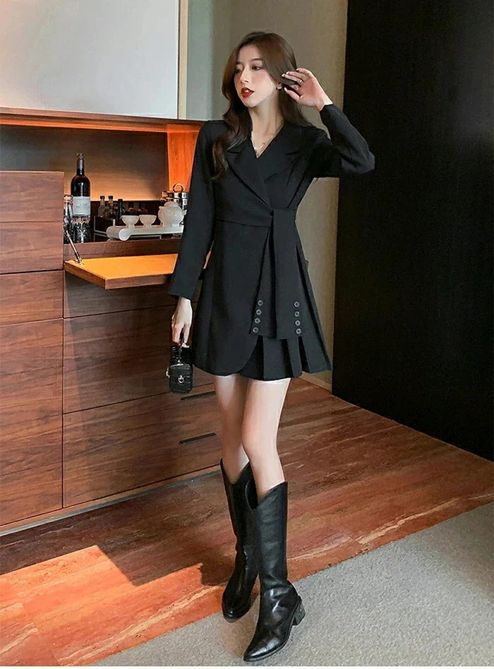 レディース 短め丈 ワンピース ドレス ジャケット プリーツ きちんと感 長袖 Vネック ウエストベルト シンプル 襟 無地 スーツコート ジャケット ロング丈 アウターコート ベルト付け ボ レディース 短め丈 ワンピース ドレス ジャケット プリーツ きちんと感 長袖 Vネック ウエストベルト シンプル 襟 無地 スーツコート ジャケット ロング丈 アウターコート ベルト付け ボ