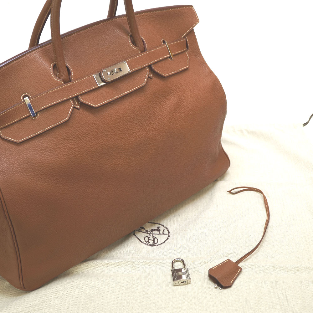 美品 バーキン50 ハンドバッグ トゴ/トゴ ゴールド L刻印 0038【中古】 メンズ