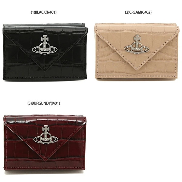 三つ折り財布 クロコダイル ミニ財布 ブラック レディース VIVIENNE WESTWOOD 51150009 L0039 N401 三つ折り財布 クロコダイル ミニ財布 ブラック レディース VIVIENNE WESTWOOD 51150009 L0039 N401