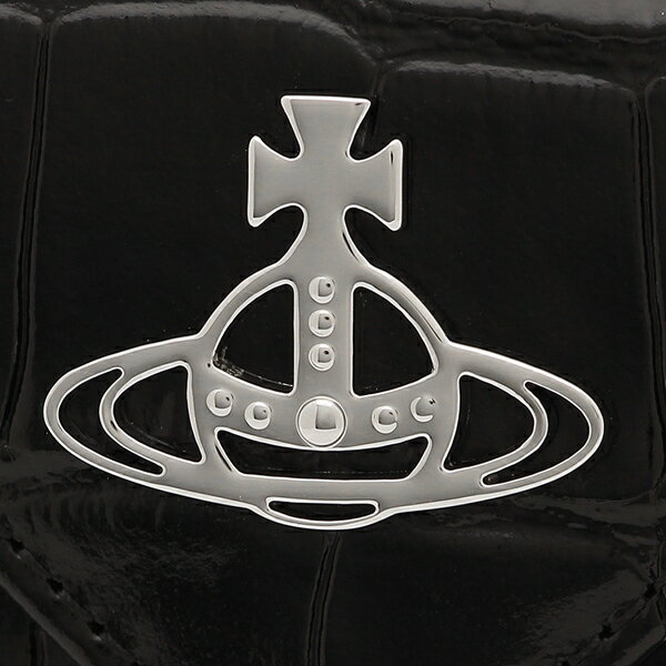 三つ折り財布 クロコダイル ミニ財布 ブラック レディース VIVIENNE WESTWOOD 51150009 L0039 N401 三つ折り財布 クロコダイル ミニ財布 ブラック レディース VIVIENNE WESTWOOD 51150009 L0039 N401