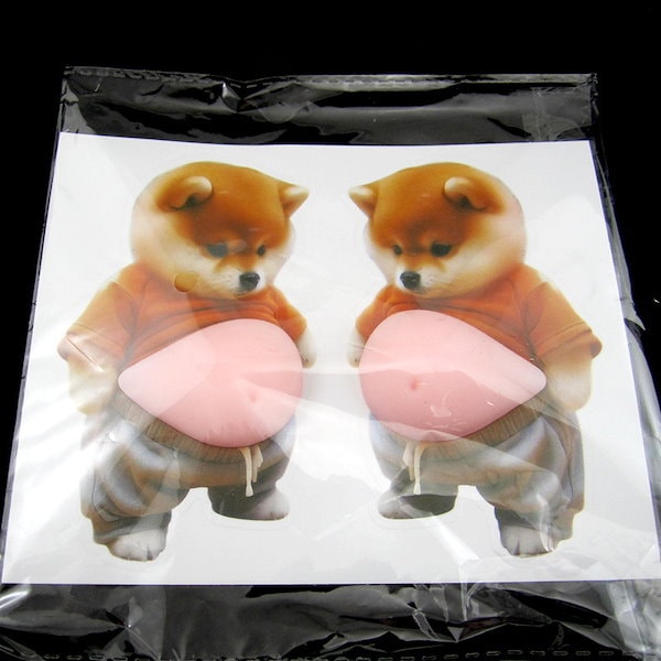 Qoo10] 「2枚入り」3D柴犬お腹ステッカー かわ