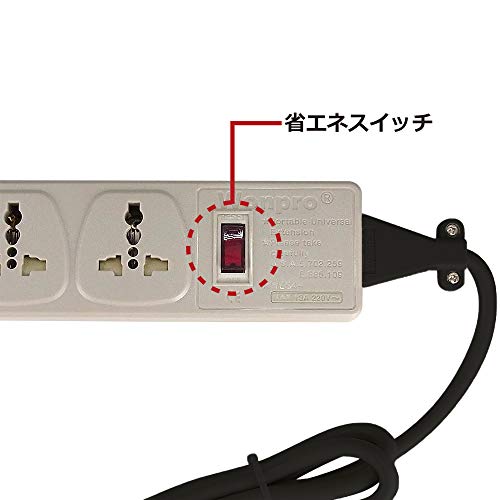 Wonpro 高電圧対応6口 海外旅行用テーブルタップ SE/2500Wタイプ WES4-D109 Wonpro 高電圧対応6口 海外旅行用テーブルタップ SE/2500Wタイプ WES4-D109