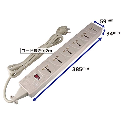 Wonpro 高電圧対応6口 海外旅行用テーブルタップ SE/2500Wタイプ WES4-D109 Wonpro 高電圧対応6口 海外旅行用テーブルタップ SE/2500Wタイプ WES4-D109