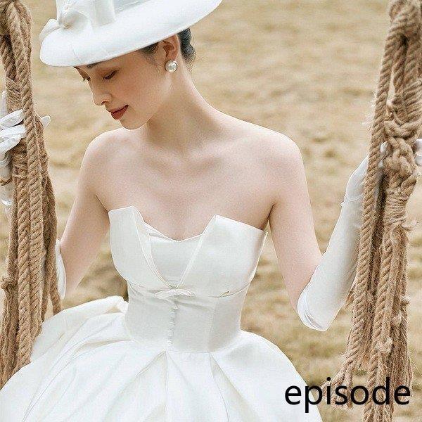 ウェディングドレス白 パーティードレス ビスチェタイプ 演奏会 花嫁ロングドレス 簡約 結婚式 二次会 エレガント 挙式 姫系hs5264