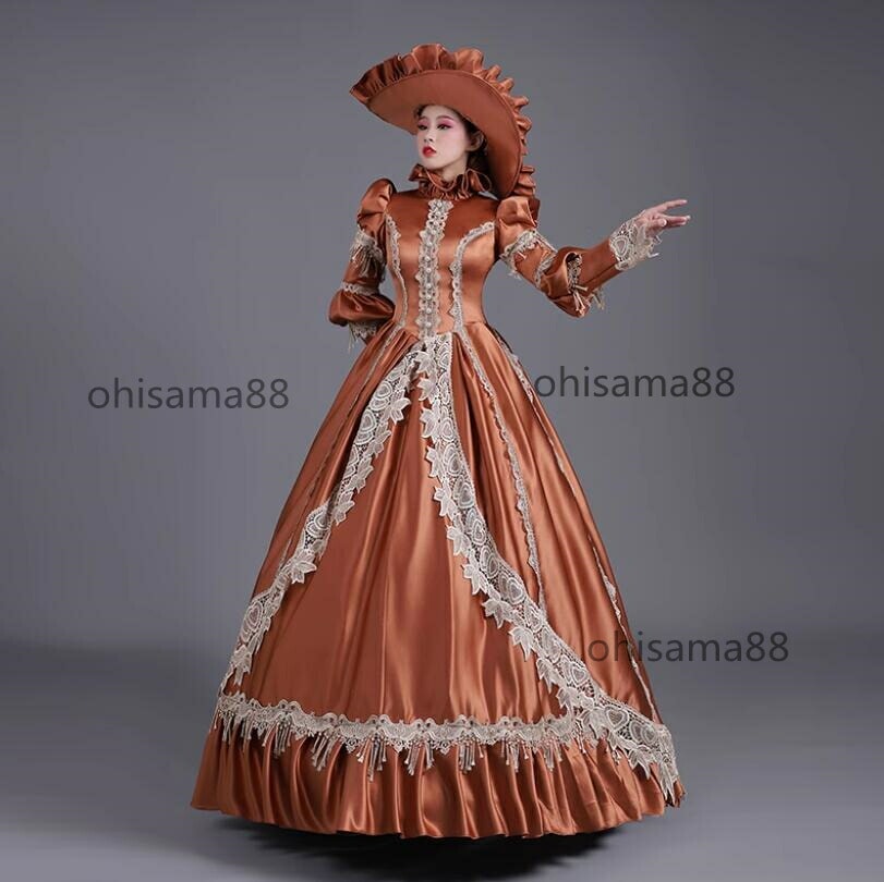 お得な価格貴婦人ドレス 貴族ドレス 高級感 お姫様ワンピース 可愛い パーティードレス 文化祭 学園祭 ロングドレス 舞踏会 撮影 長袖 ヨーロッパ風ドレス 演劇 演奏会 ハロウィン クリスマス ステ