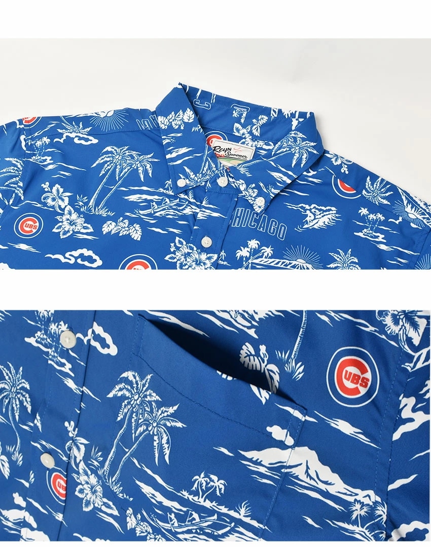 レインスプーナー メンズ トップス ウエア 半袖 柄 アロハシャツ CHICAGO CUBS KEKAI PERFORMANCE BUTTON FRONT B534313121
