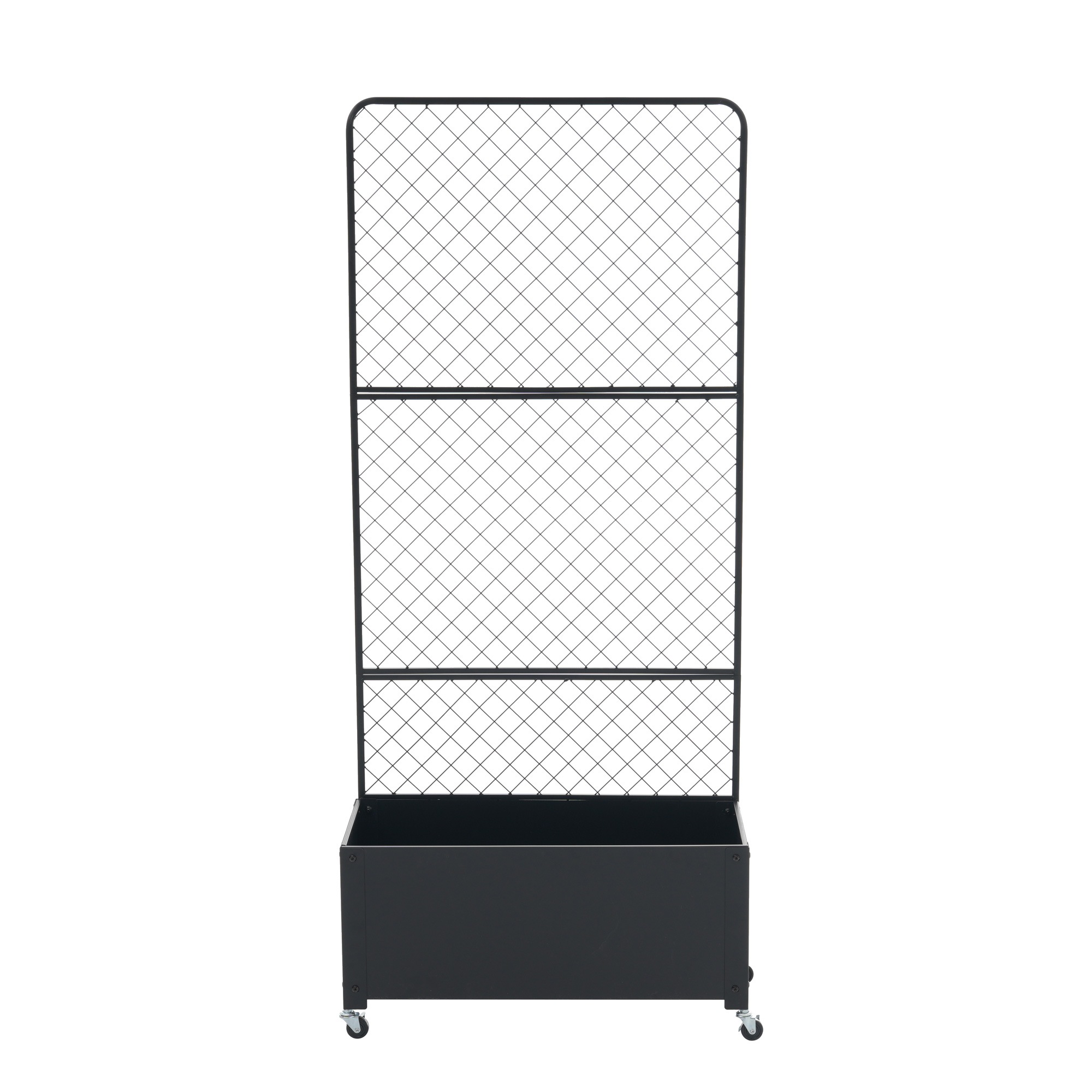 【国内発送Ｍ】1939フェンス プランター付き 目隠し キャスター付き 簡単設置 電着塗装 L70×W30×H160cm 園芸用品 プランター ガーデンラティス プランターボックス 花壇フェンス ガー