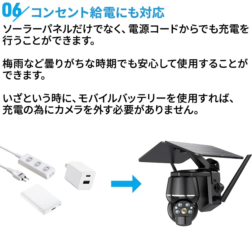 2024最新版 防犯カメラ 屋外 家庭用 楽天1位 電源不要 防犯カメラ屋外 ワイヤレス 工事不要 ソーラー 録画機能付き ネットワークカメラ 防犯 カメラ パ