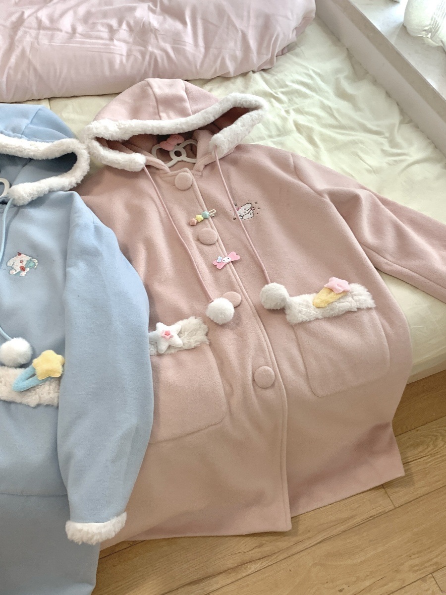 ピンクロングウールコートレディースウールコートシーズンカップルカレッジキルティングコート ピンクロングウールコートレディースウールコートシーズンカップルカレッジキルティングコート