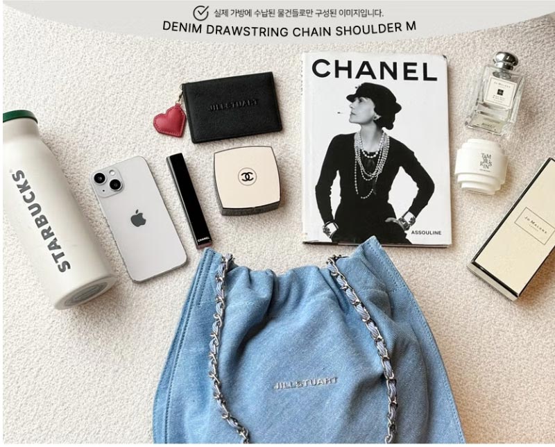 [COCO CHAIN] DENIM DRAWSTRING CHAIN SHOULDER M [demim / Dark denim ] / JABA4F168B2 / JABA4F178B3