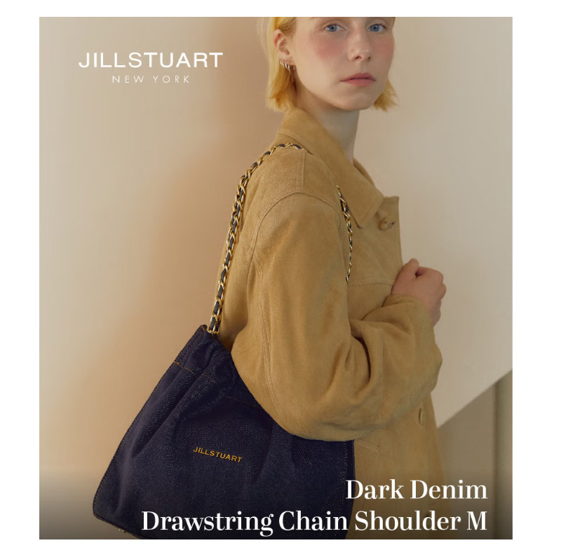 [COCO CHAIN] DENIM DRAWSTRING CHAIN SHOULDER M [demim / Dark denim ] / JABA4F168B2 / JABA4F178B3