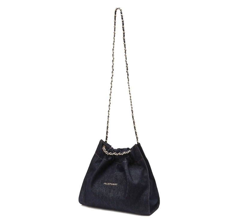 [COCO CHAIN] DENIM DRAWSTRING CHAIN SHOULDER M [demim / Dark denim ] / JABA4F168B2 / JABA4F178B3
