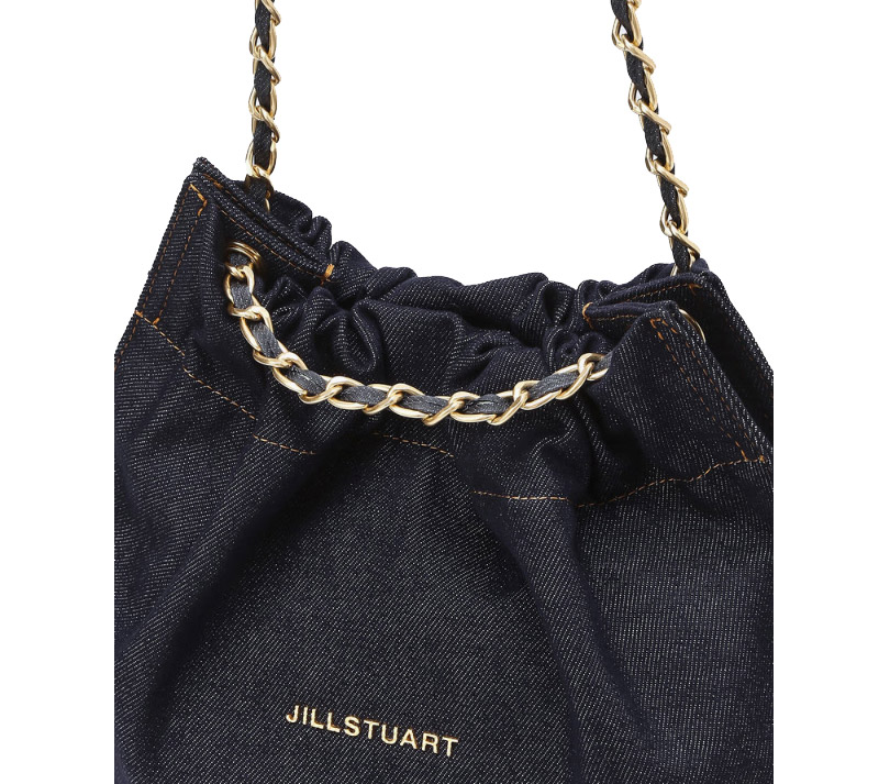 [COCO CHAIN] DENIM DRAWSTRING CHAIN SHOULDER M [demim / Dark denim ] / JABA4F168B2 / JABA4F178B3