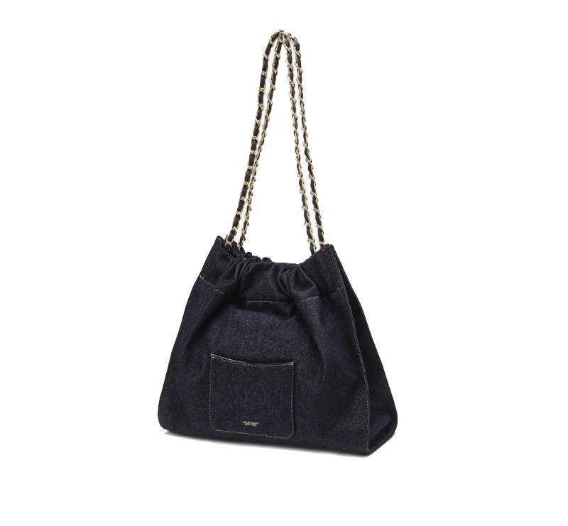 [COCO CHAIN] DENIM DRAWSTRING CHAIN SHOULDER M [demim / Dark denim ] / JABA4F168B2 / JABA4F178B3