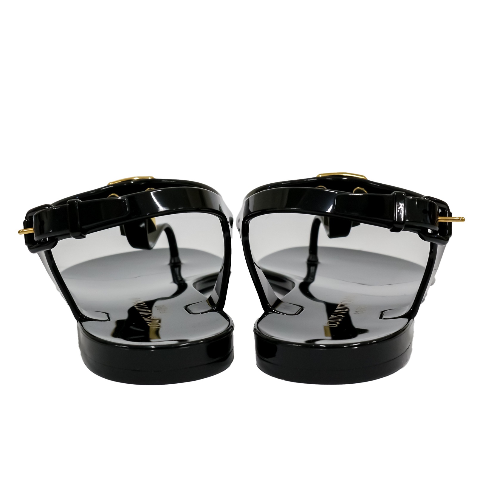 【正規品保証・未使用品】 ビキニライン LV刻印パドロック付 サンダル 35 ブラック レディース 【SD041】 【正規品保証・未使用品】 ビキニライン LV刻印パドロック付 サンダル 35 ブラック レディース 【SD041】