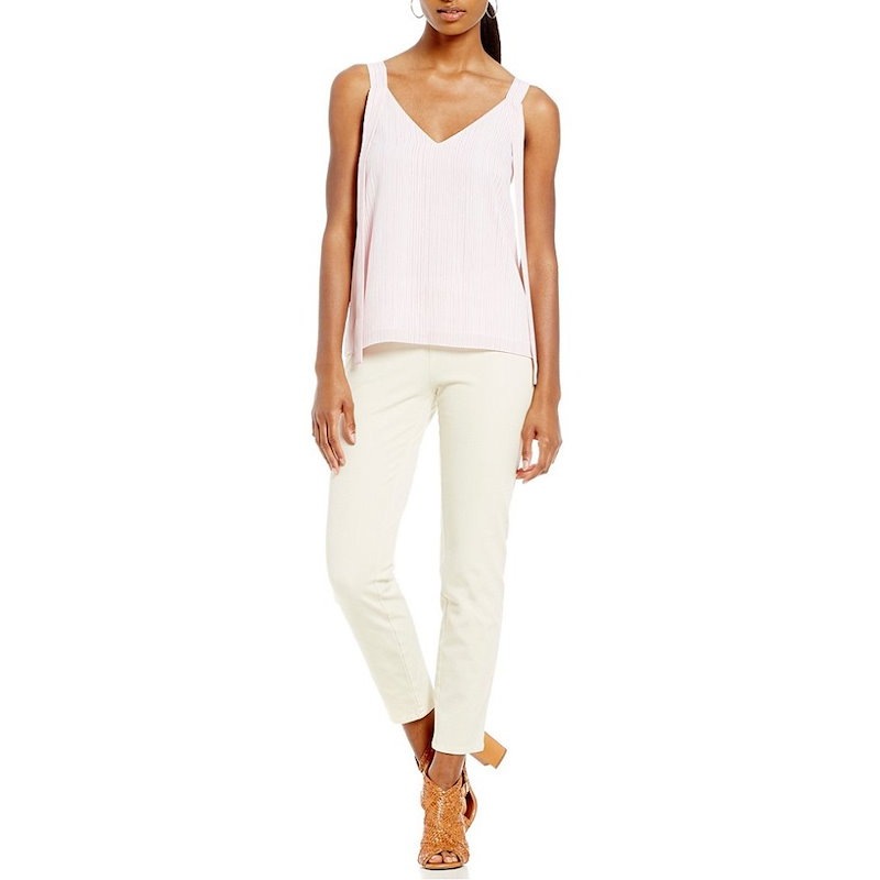ホルストン ヘリテイジ レディース トップス ブラウス・シャツ【H Halston Sleeveless V-Neck Sash Blouse】Pink ホルストン ヘリテイジ レディース トップス ブラウス・シャツ【H Halston Sleeveless V-Neck Sash Blouse】Pink